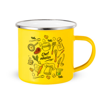 Chef με όνομα, Yellow Enamel Metallic Cup 360ml