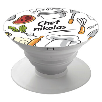 Chef με όνομα, Phone Holders Stand  White Hand-held Mobile Phone Holder