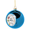Blue Christmas tree ball ornament 8cm