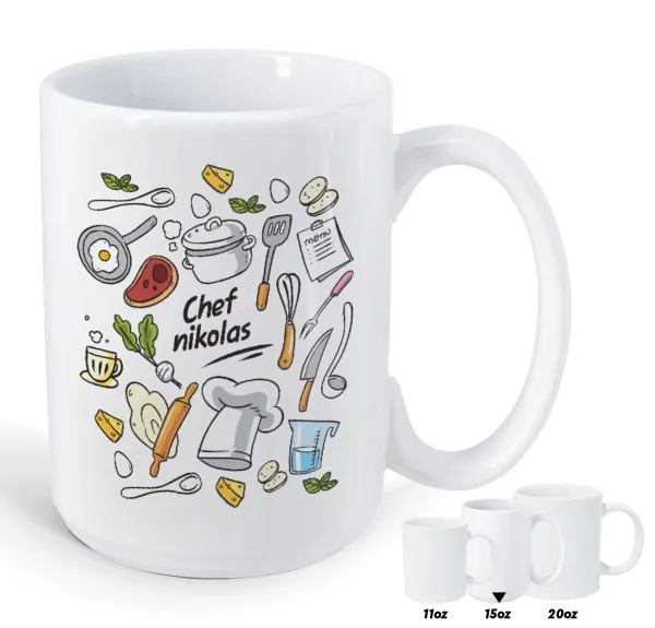 Chef με όνομα — Mega mug, ceramic, 450ml