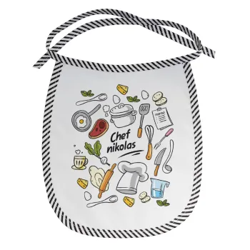 Chef με όνομα, Σαλιάρα μωρού αλέκιαστη με κορδόνι Μαύρη