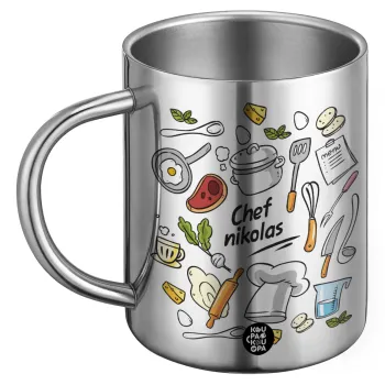Chef με όνομα, Ανοξείδωτη Μεταλλική Κούπα 450ml - Διπλού Τοιχώματος