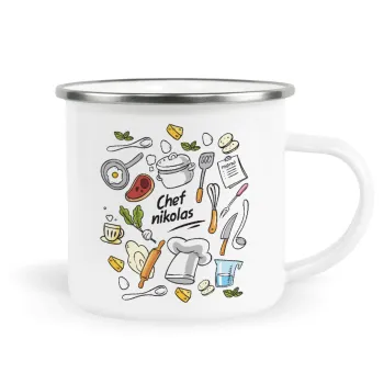 Chef με όνομα, Metallic enamel cup white 360ml