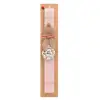 Easter Set, wooden keychain & scented flat Easter candle (30cm) (PINK)
