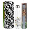 Easter candle, metallic white thermos bottle (500ml) & aromatic flat candle (30cm) (GRAY)