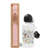 Easter Set, metallic aluminum bottle (500ml) & aromatic flat Easter candle (30cm) (PINK)