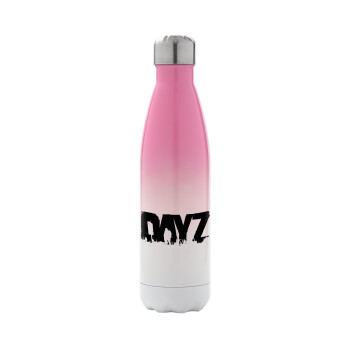 DayZ, Μεταλλικό παγούρι θερμός Ροζ/Λευκό (Stainless steel), διπλού τοιχώματος, 500ml