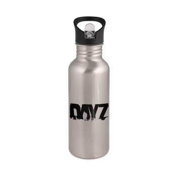 DayZ, Water bottle Silver with straw, stainless steel 600ml