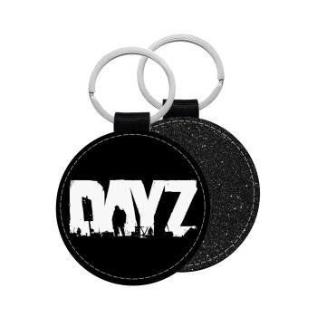 DayZ, Μπρελόκ Δερματίνη, στρογγυλό ΜΑΥΡΟ (5cm)