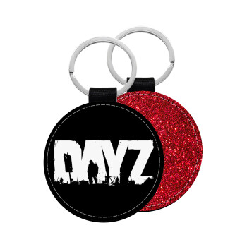 DayZ, Μπρελόκ Δερματίνη, στρογγυλό ΚΟΚΚΙΝΟ (5cm)