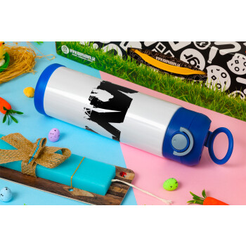 DayZ, Easter candle, Childrens hot water bottle, stainless steel, with safety straw, BLUE (500ml)