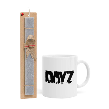 DayZ, Easter Set, Ceramic Cup (330ml) & Easter aromatic flat candle (30cm) (GRAY)