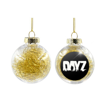 DayZ, Χριστουγεννιάτικη μπάλα δένδρου διάφανη με χρυσό γέμισμα 8cm
