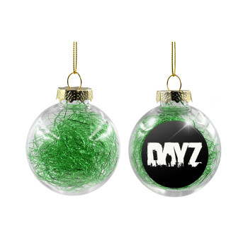 DayZ, Transparent Christmas tree ball ornament with green filling 8cm
