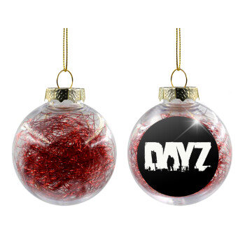DayZ, Χριστουγεννιάτικη μπάλα δένδρου διάφανη με κόκκινο γέμισμα 8cm