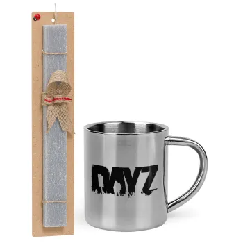 DayZ, Easter Set, metallic thermal cup (300ml) & Easter aromatic flat candle (30cm) (GRAY)