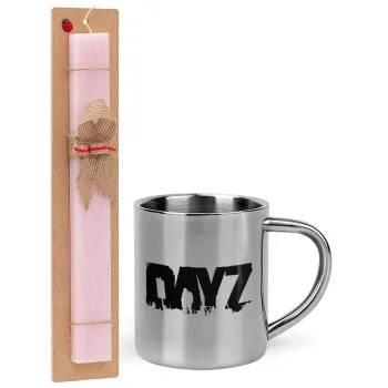 DayZ, Πασχαλινή Λαμπάδα με μεταλλική κούπα θερμό (300ml) & κερί αρωματικό πλακέ (30cm) (ΡΟΖ)