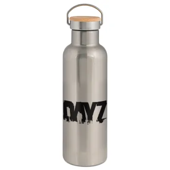 DayZ, Stainless steel Silver with wooden lid (bamboo), double wall, 750ml