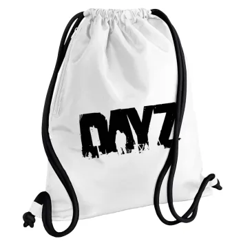 DayZ, Backpack pouch GYMBAG white, with pocket (40x48cm) & thick cords