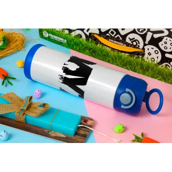 DayZ, Easter candle, Childrens hot water bottle, stainless steel, with safety straw, BLUE (500ml)