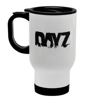 DayZ, Κούπα ταξιδιού ανοξείδωτη με καπάκι, διπλού τοιχώματος (θερμό) λευκή 450ml