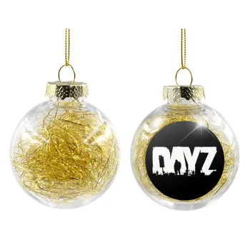 DayZ, Transparent Christmas tree ball ornament with gold filling 8cm