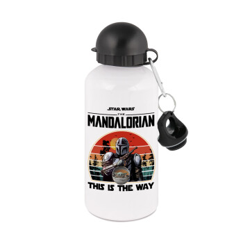 Mandalorian, Μεταλλικό παγούρι νερού, Λευκό, αλουμινίου 500ml