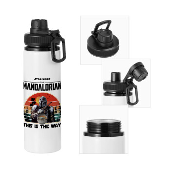 Mandalorian, Μεταλλικό παγούρι νερού με καπάκι ασφαλείας, αλουμινίου 850ml