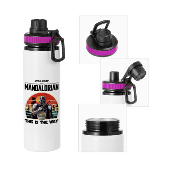 Mandalorian, Metallic water bottle with safety lid, 850ml aluminum