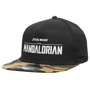 Mandalorian, Καπέλο Ενηλίκων Flat Snapback Μαύρο/Παραλαγή, (100% ΒΑΜΒΑΚΕΡΟ, ΕΝΗΛΙΚΩΝ, UNISEX, ONE SIZE)