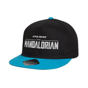 Mandalorian, Καπέλο παιδικό snapback, 100% Βαμβακερό, Μαύρο/Μπλε