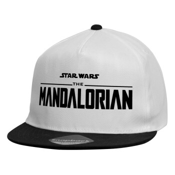 Mandalorian, Καπέλο παιδικό Flat Snapback, Λευκό (100% ΒΑΜΒΑΚΕΡΟ, ΠΑΙΔΙΚΟ, UNISEX, ONE SIZE)