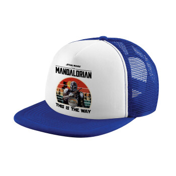 Mandalorian, Καπέλο Ενηλίκων Soft Trucker με Δίχτυ Blue/White (POLYESTER, ΕΝΗΛΙΚΩΝ, UNISEX, ONE SIZE)