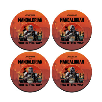 Mandalorian, SET of 4 round wooden coasters (9cm)