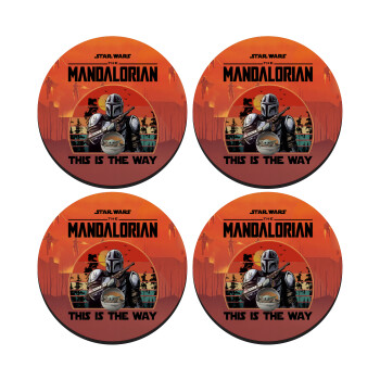 Mandalorian, SET of 4 round wooden coasters (9cm)