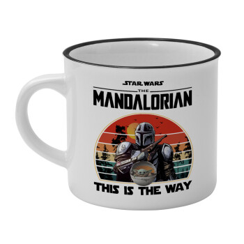 Mandalorian, Κούπα κεραμική vintage Λευκή/Μαύρη 230ml