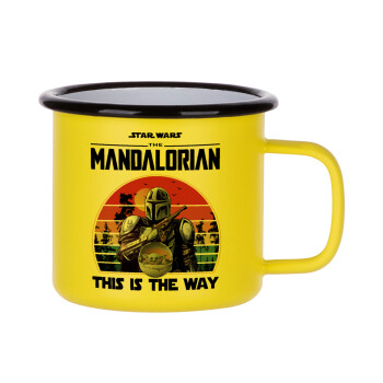 Mandalorian, Κούπα Μεταλλική εμαγιέ ΜΑΤ Κίτρινη 360ml