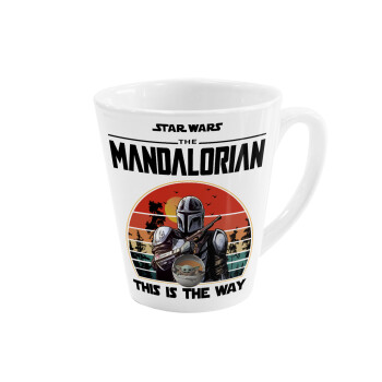 Mandalorian, Κούπα κωνική Latte Λευκή, κεραμική, 300ml