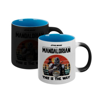 Mandalorian, Κούπα Μαγική εσωτερικό μπλε, κεραμική 330ml που αλλάζει χρώμα με το ζεστό ρόφημα