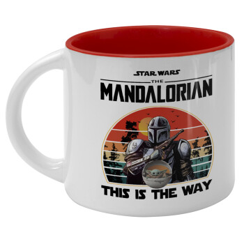 Mandalorian, Κούπα κεραμική 400ml Λευκή/Κόκκινη