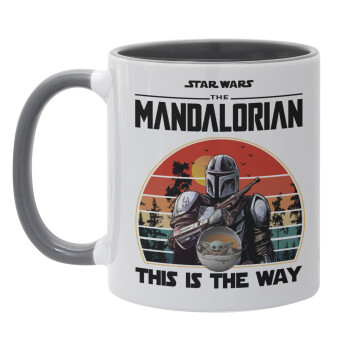 Mandalorian, Κούπα χρωματιστή γκρι, κεραμική, 330ml