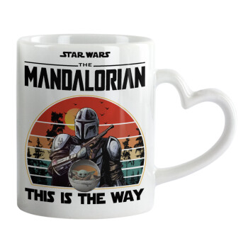 Mandalorian, Mug heart handle, ceramic, 330ml