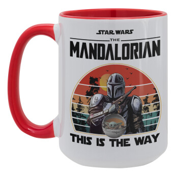 Mandalorian, Κούπα Mega 15oz, κεραμική Κόκκινη, 450ml