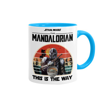 Mandalorian, Mug colored light blue, ceramic, 330ml