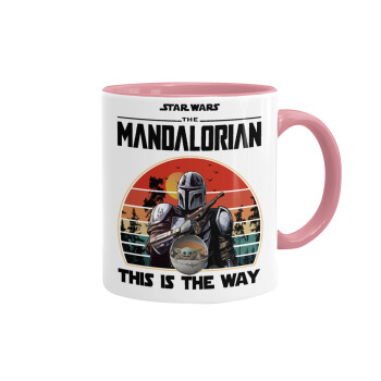Mandalorian, Mug colored pink, ceramic, 330ml