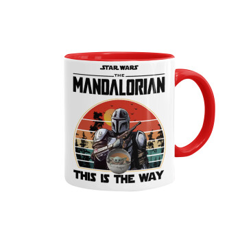 Mandalorian, Κούπα χρωματιστή κόκκινη, κεραμική, 330ml