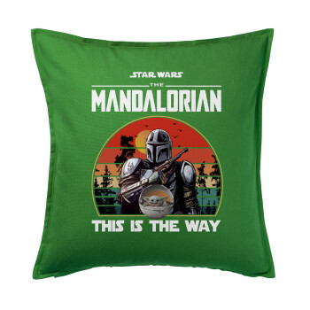 Mandalorian, Μαξιλάρι καναπέ Πράσινο 100% βαμβάκι, περιέχεται το γέμισμα (50x50cm)