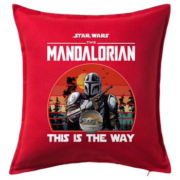Mandalorian, Sofa cushion RED 50x50cm includes filling