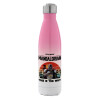 Μεταλλικό παγούρι θερμός Ροζ/Λευκό (Stainless steel), διπλού τοιχώματος, 500ml