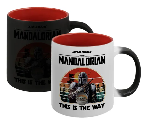 Mandalorian — Κούπα Μαγική εσωτερικό κόκκινο, κεραμική, 330ml που αλλάζει χρώμα με το ζεστό ρόφημα
